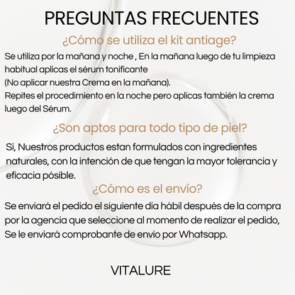 KIT ANTI-AGE (Colágeno y Elastina) SÉRUM TONIFICANTE + CREMA ANTI-AGE NOCTURNA