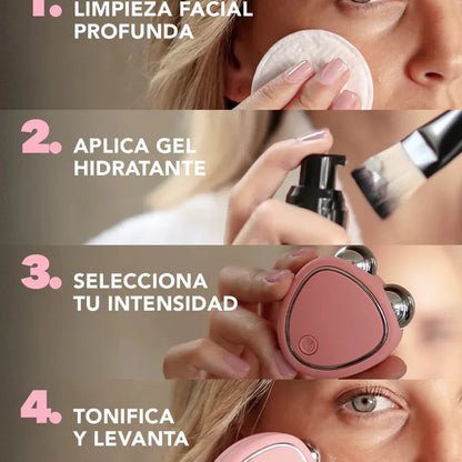 SKINDION | Masajeador facial de microcorriente + Gel conductor de REGALO